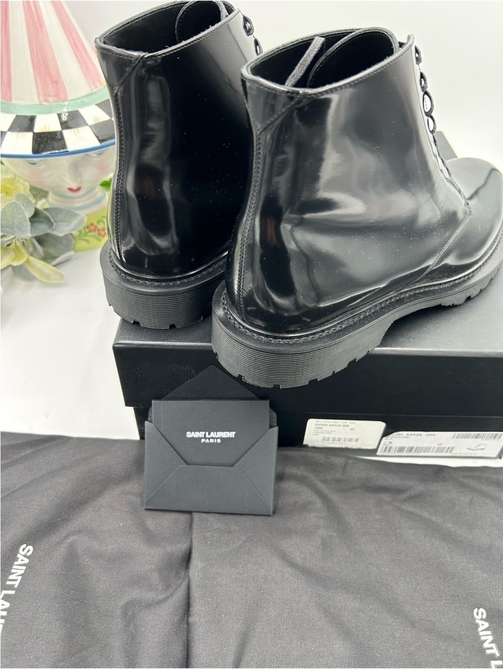 Men’s Saint Laurent combat boots size 43 made in Italy NWT - Picture 9 of 13